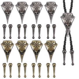 CHGCRAFT 8 Sets 2 Color Bolo Tie Making Kit 16 Pcs Bolo Tie Tips 8 Pcs Bolo Tie Slides Clasps Alloy Bolo Tie Buckle Accessories for Clothes Decoring Sweater Chain Bracelet DIY Crafts Making Findings