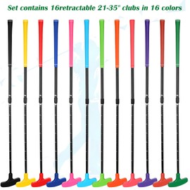Liliful 12 Pack Golf Putters for Kids Two Way Mini Golf Putter Bulk Putter for Right or Left Handed Golfers Adjustable Length Golf Clubs Set for Men and Women(Multi Color)