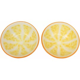 Ebros Tropical Zesty Orange Halves Small Dipping Bowl Condiment Saucer Set of 2