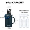 BJPKPK Half Gallon Insulated Water Bottles with Straw Lid &