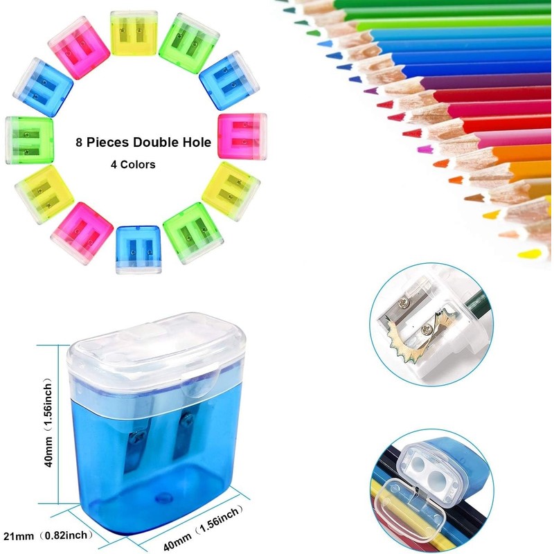 Coideal Coloured Pencil Sharpener Handheld, 24 Pcs Small Manual Canister