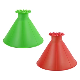 2 Pieces Car Ice Scraper, Car Windshield Snow Blower, Multifunctional Magic Ice Scraper, Cone Deicing Tool, Car Snow Scraper Props
