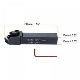 sourcing map Indexable CNC Lathe Turning Tool Holder, 45° MCSNR1616H12 5/8" Shank 40CrMo-42CrMo Steel Carbide Turning Tool Holder for Turning Grooving Threading