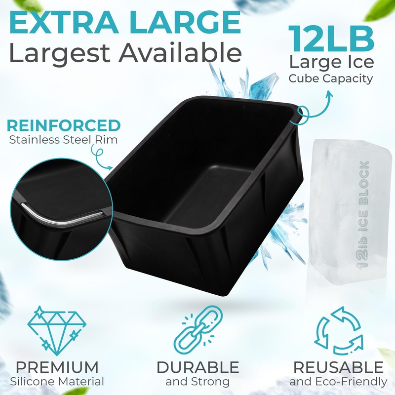 Ice Block Form With Lid Makes 12 Lb. Ice Cube