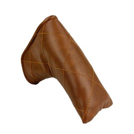 Brown Quilted Leather Golf Blade Putter Headcover by Sunfish