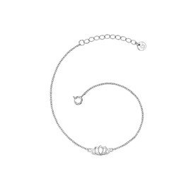 Glanzstücke München Women's Silver Bracelet Lotus Flower Sterling Silver 17.0 cm Base Length + 3.0 cm Extension – Bracelet Lotus Symbol Friendship Bracelet with Lotus Flower Pendant, Silver, without