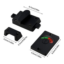 5Pcs Latch Indicating Lock, Vacant Occupied Bathroom Lock Zinc Alloy Door Privacy Lock with Indicator, Door Lock Latch Indicator Bolt Vacant/Engaged Bathroom WC Public Restroom Toilet Partition Black