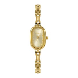 CARLIEN Women Vintage Petite Bracelet Gold Dainty Watch Small Gold Quartz Analog Watch Luxury Waterproof Ladies Rhinestone Wristwatch, Gold, Vintage, Fashion, Casual