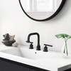 WOWOW Two Handles Widespread 8 inch Bathroom Faucet Black 3