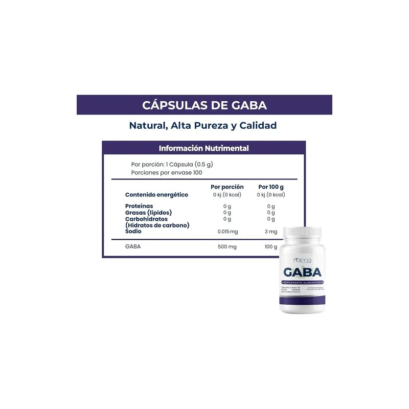 Gaba 500mg 100 Cápsulas Por Frasco