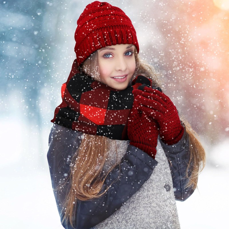 12 Pcs Winter Warmer Set Including Knit Beanie Hat Long