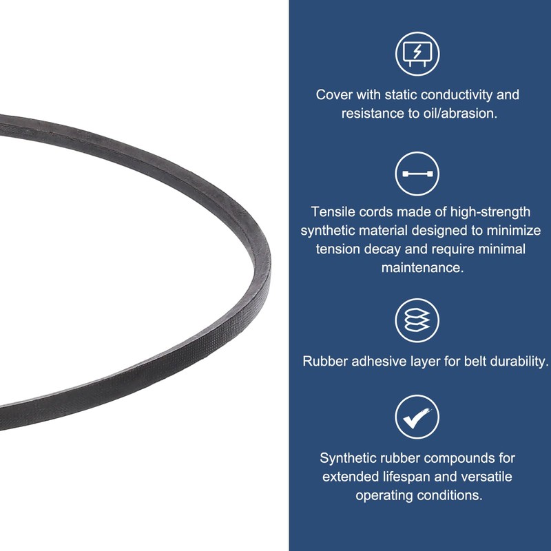 sourcing map 3 Pcs 3L350 Classic Wrapped Rubber V-Belt, 35"(889mm)