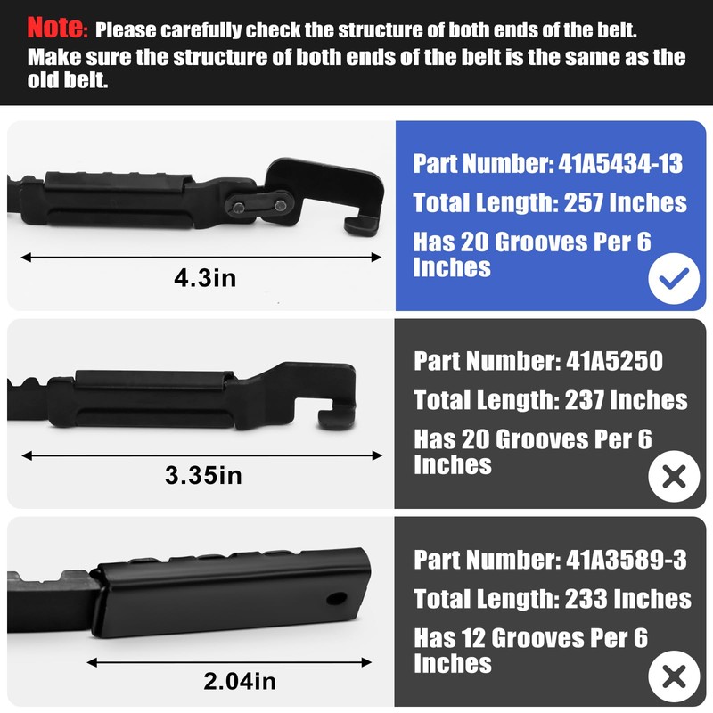 41A5434-13A Garage Door Opener Belt Drive for 8' Liftmaster, Sears,