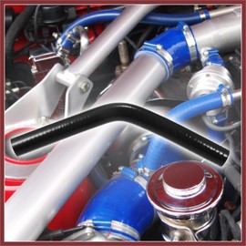 HEROFFIX 16mm 0.63" ID 45 Degree Elbow Silicone Reducer Hose Pipe Bend Turbo Water Intercooler Black Replace Parts