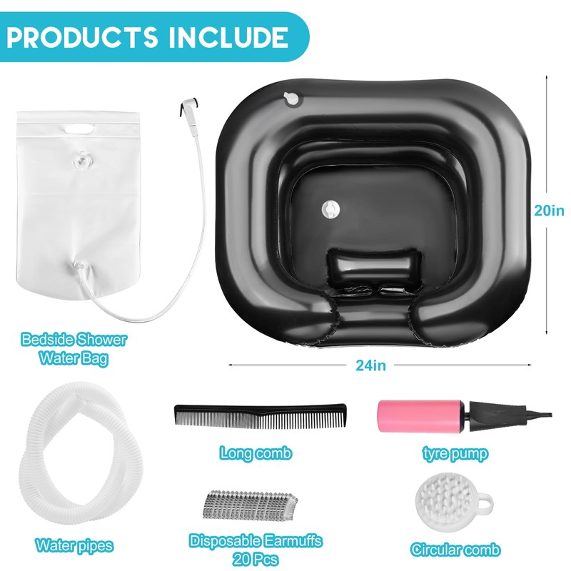 Inflatable Shampoo Basin, Loc Detox Tub for Dreads, Shampoo Buddy