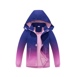 MGEOY Boys Girls Rain Jackets Lightweight Waterproof Hooded Raincoats Windbreakers for Kids 4-14Y