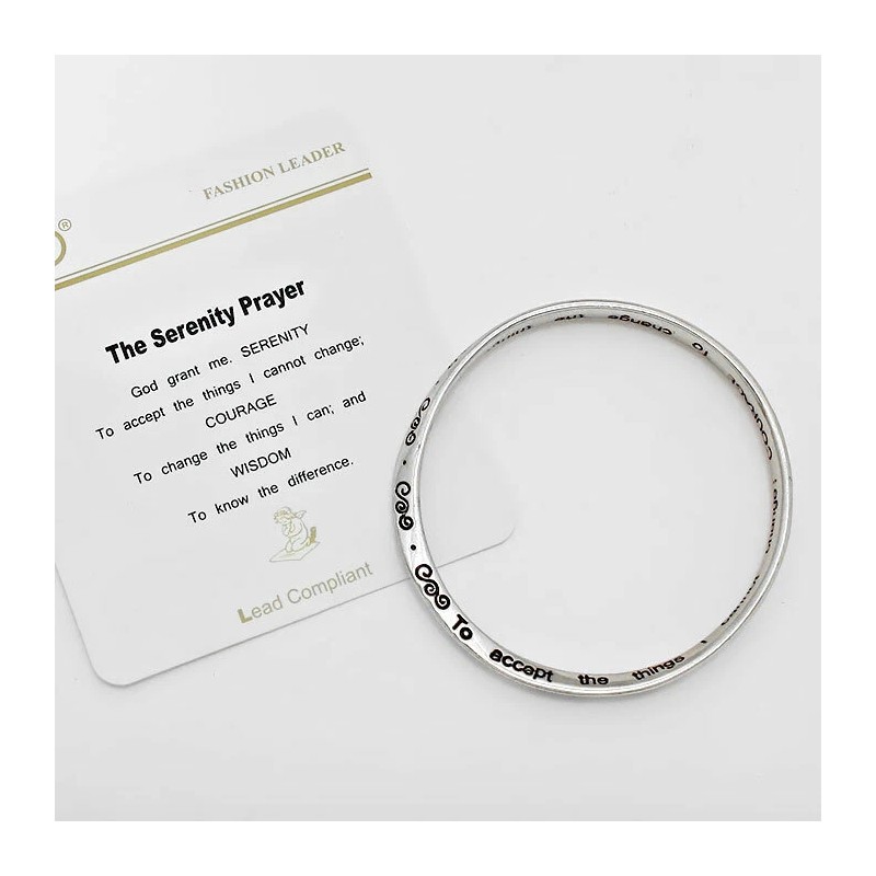 BeachLifestylesShop Serenity Prayer Bracelet Faith God Prayer Cross Religious Mobius
