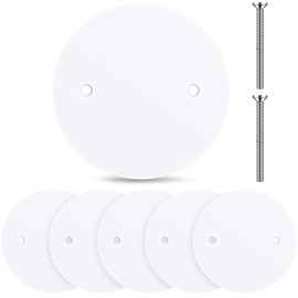 Plastic Flat Blank Plate Wall Hole Cover Ceiling Cover Plate, Outlet Cover, Electrical Box Cover with M3.5 Screws for Ceiling Fan Light Switch Junction Box (26 Pcs, 5 Inch in Diameter)