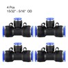 sourcing map Plastic Tee Push to Connect Tube Fittings 15/32"