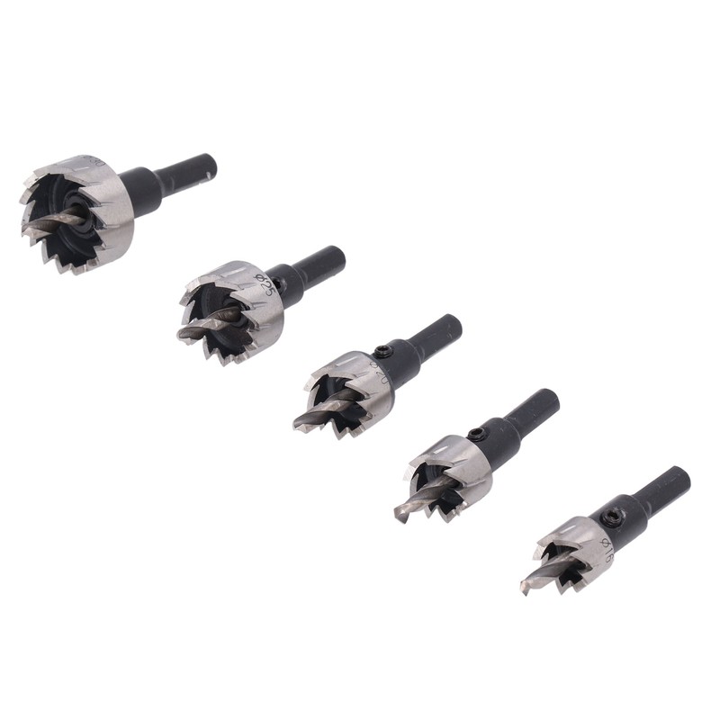 5Pcs Metal Hole Saw 16‑30mm High Speed Steel Wear Resistant