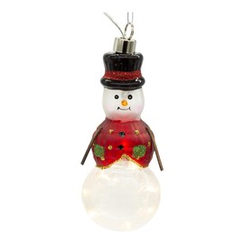 Kurt S. Adler USB Lighted Glass Snowman Ornament, 6.06-Inches, Multicolor