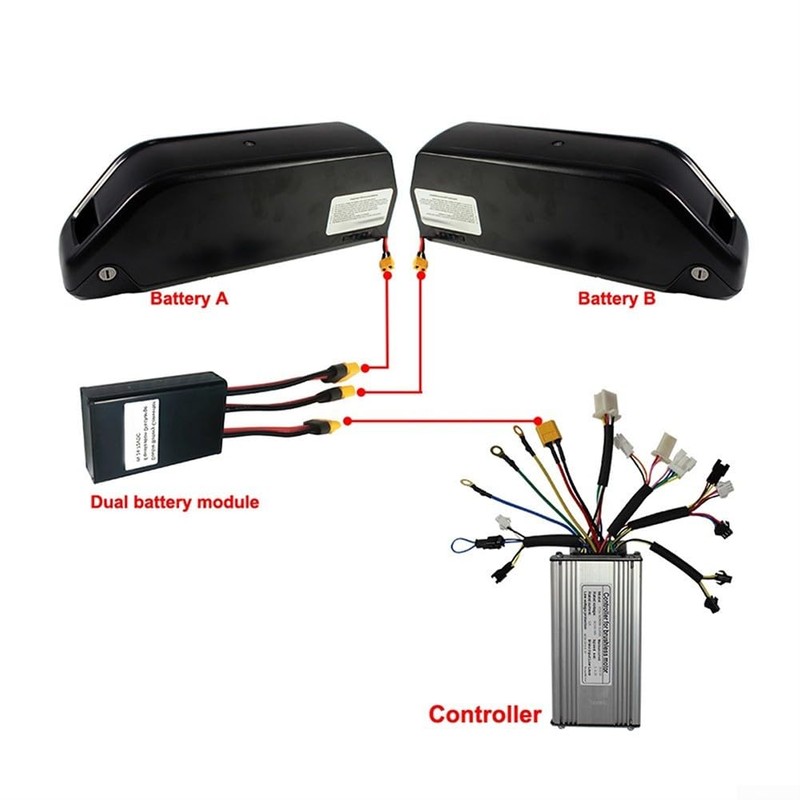 Electric Bicycle Double Battery Connection Adapter Switcher Module 20A/30A/40A Ebike