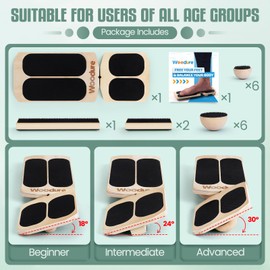 Ankle Strengthener 3 Optional Levels, Blackboard Foot Trainer for Sprained, Foot Strengthener Ankle Balance Board Suitable for Athletes, Injury Tehabilitation, Kids to The Elderly (with Instructions)