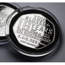 The Commemorative Coin Company 16th Birthday Silver in Capsule. 16 Years 'And Counting' Gift/Present Congratulations/Party/Celebration/Ideas Son/Daughter/Grandson/Granddaughter, One Size