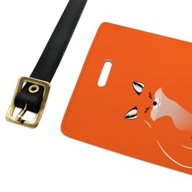 Stylish Red Foxy Fox Luggage ID Tags Suitcase Carry-On Cards - Set of 2