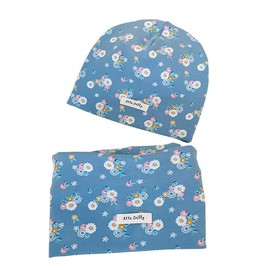 VUCDXOP Baby Children's Cotton Hat Scarf Set Winter Boys Girls Beanie Hats + Tube Scarf Set of 2 Autumn Winter Soft Cotton Beanie Hat Neckerchief Round Scarf Neck Warmer Set