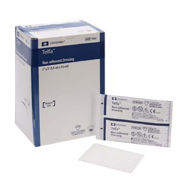 Kendall KEN1961 Telfa Non-Adherent Sterile Gauze Pads, 2" x 3",