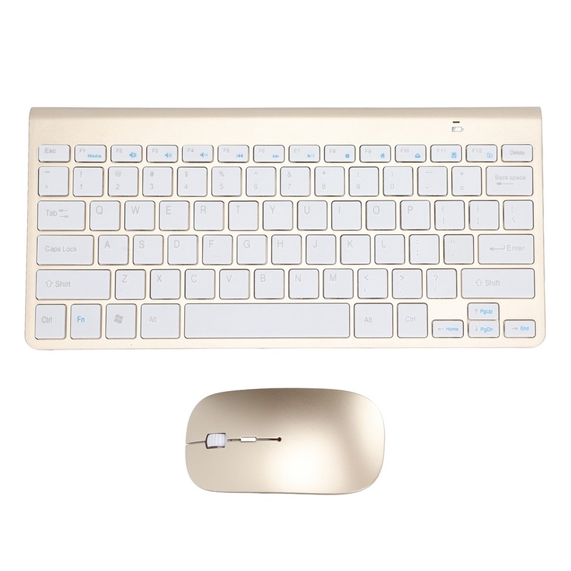 Keyboard Mouse Combo Wireless 2.4G USB Ultraslim Portable Ergonomic Wearproof