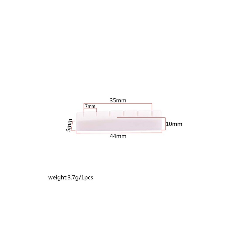 Alnicov 1PC 6 String Electric Bone Nut Slotted Replacement，44x5x10mm，Flat Bottom