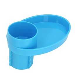 Car Snack Tray Portable Multifunctional Travel Rotating Cup Holder Plate for Toys Glasses Accessories Black (Blue)