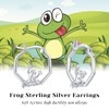 Frog Earrings Sterling Silver Frog Lovers Jewelry Frog Design Hoop