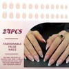24PCS Deep White French Tip Press-On Almond Nails With Nail
