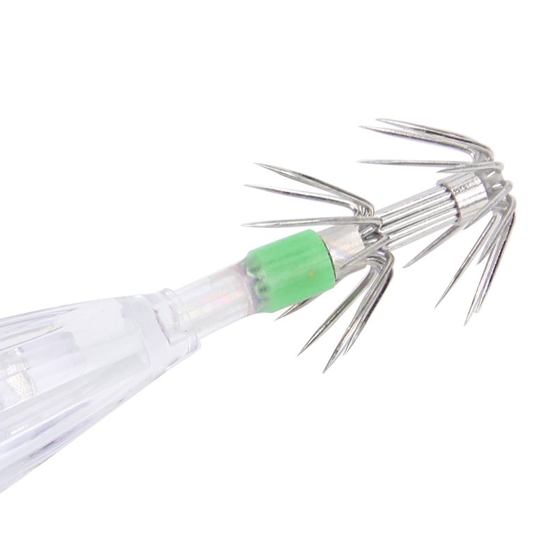 Luminous Squid Jig Hooks Red Light Colour LED Fishing Lure