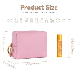 Playexen Mini Makeup Bag, Small Cosmetic Bag for Purse with Self Adhesive Letter Patches, Portable Travel Makeup Pouch for Girls Women Daily Use (Letter-A)