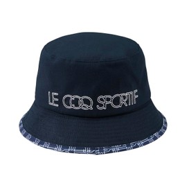 Coq Sportif Golf LG5SCP71L Women's NV00 Bucket Hat, Monogram Pattern, Adjustable Size, Bucket, Golf, Navy, NV00 (navy)