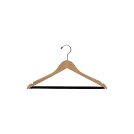 The Great American Hanger Company Extra Large Wooden Suit Hanger with Velvet Non-Slip Bar and Natural Finish, Box of 25 Oversized 20 Inch Hangers with Notches and Chrome Swivel Hook