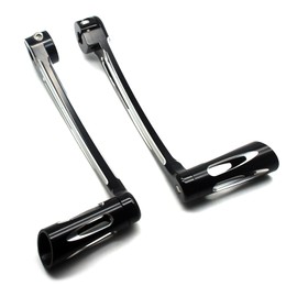 MZS Motorcycle Heel Toe Gear Shift Lever, 1986-2024 Touring Front Rear Shifter Pegs Levers Arms Black Compatible with Electra Street Tri Glide Road King Softail CVO Ultra Freewheeler