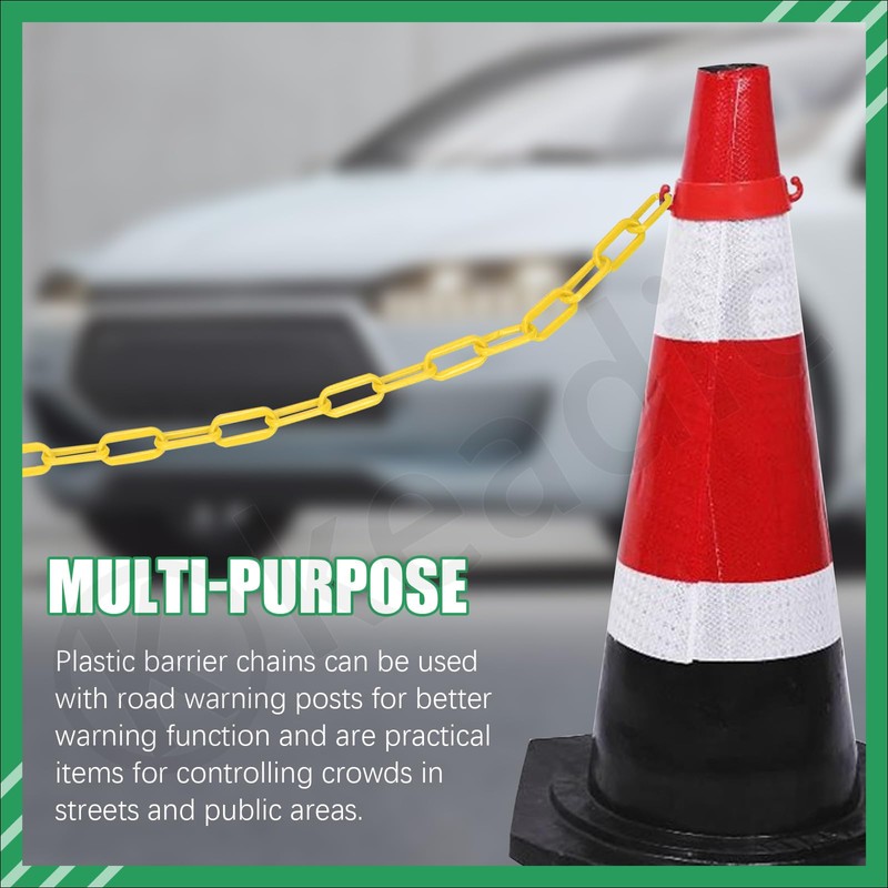 Keadic 5M 21PCS Plastic Fence Chain Plastic Warning Chain Chain