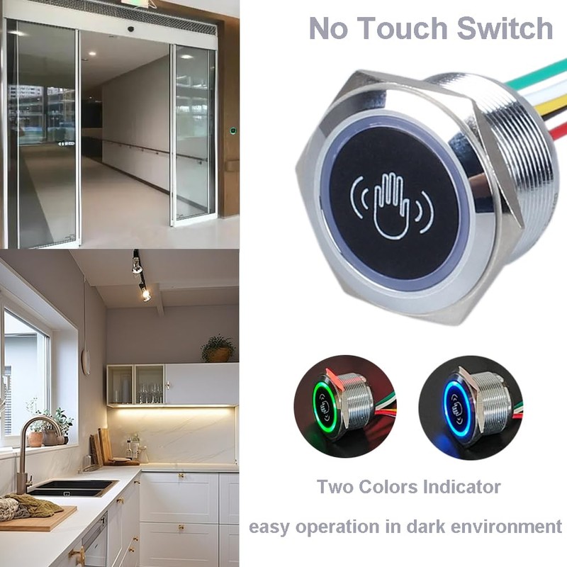DMWD No Touch Exit Button Door Switch 1NO 1NC, Touchless