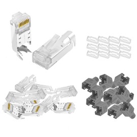 BIGtec Hirose TM11 RJ45 Connector Network Connector Pack of 10 Grey High Speed Connection for Fast Ethernet 100BASE-TX AWG 26-27