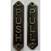 Cast Aluminium Push & Pull sign (Antique gold-brass, Size 6.25x1.37)-THE