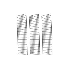 NeeSeeYee Commercial Grade Gridwall Panels – Heavy Duty Grid Panel for Any Retail Display, 2’ Width x 6’ Height, 3 Gridwall Panels Per Carton (Black Finish)