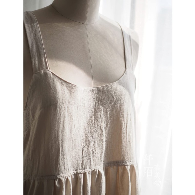 Uaussi Cotton Linen Apron Cross Back Work Apron for Women
