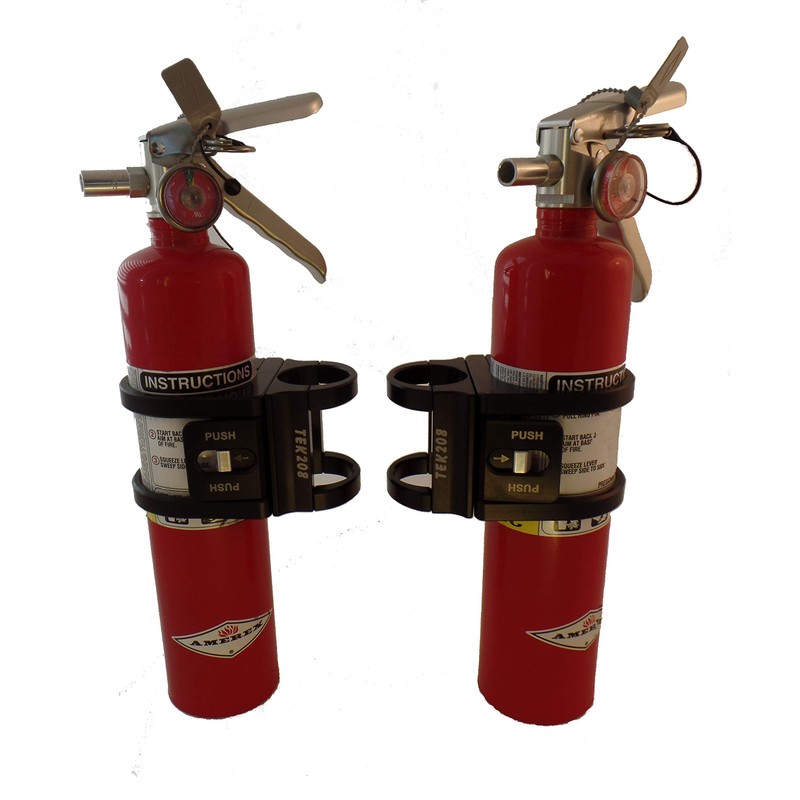 Tek208 Quick Release Fire Extinguisher Roll Bar Mount (Black, 2.00"