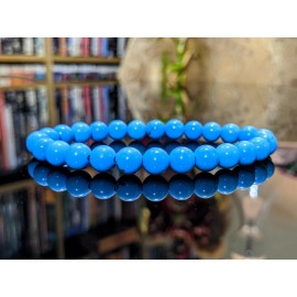 RAYON Sleeping Beauty Blue Turquoise Bead Bracelet Men Women 8mm Stretch