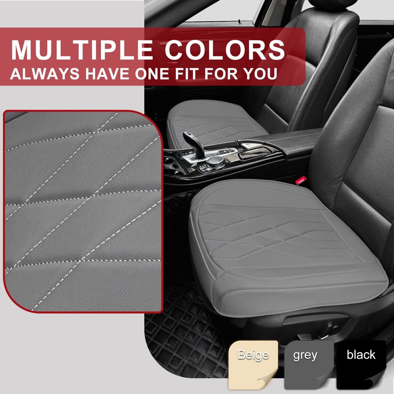Sanwom 2 Pack Leather Front Car Seat Cover, Anti-Slip and
